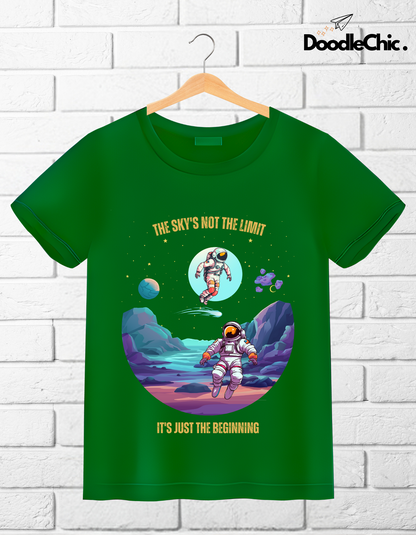 Sky's not the Limit Kids Organic Cotton T-shirt Green from DoodleChic