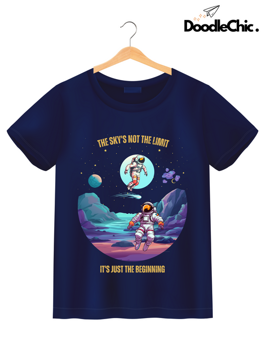 Sky's not the Limit Kids Organic Cotton T-shirt Navy Blue from DoodleChic