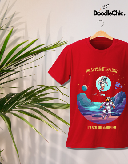 Sky's not the Limit Kids Organic Cotton T-shirt Red from DoodleChic
