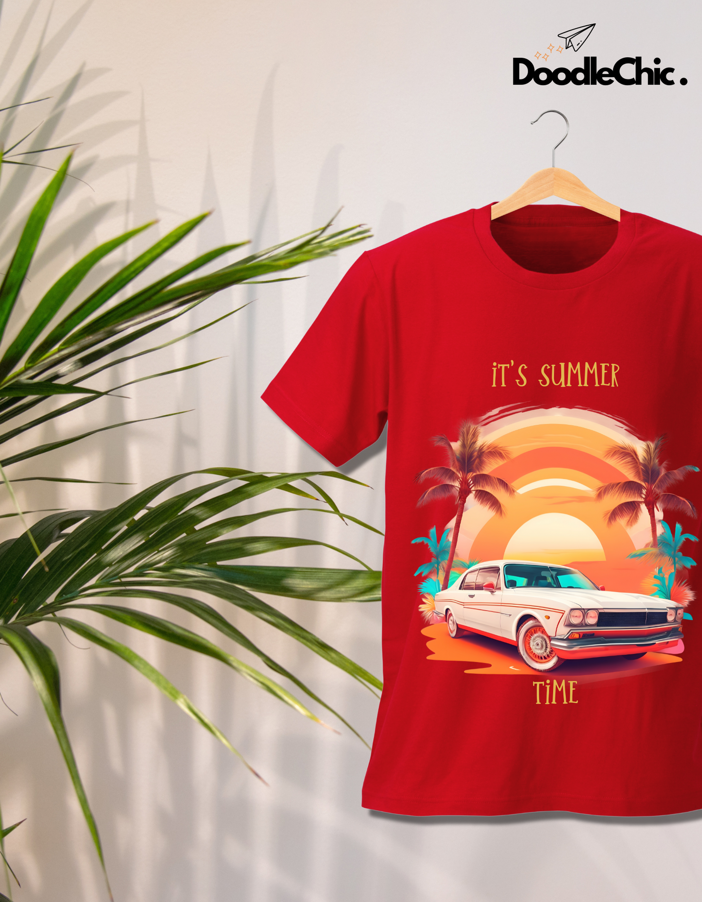 Summer Time Kids Organic Cotton T-shirt Red from DoodleChic