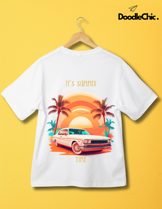 Summer Time Kids Organic Cotton T-shirt White from DoodleChic