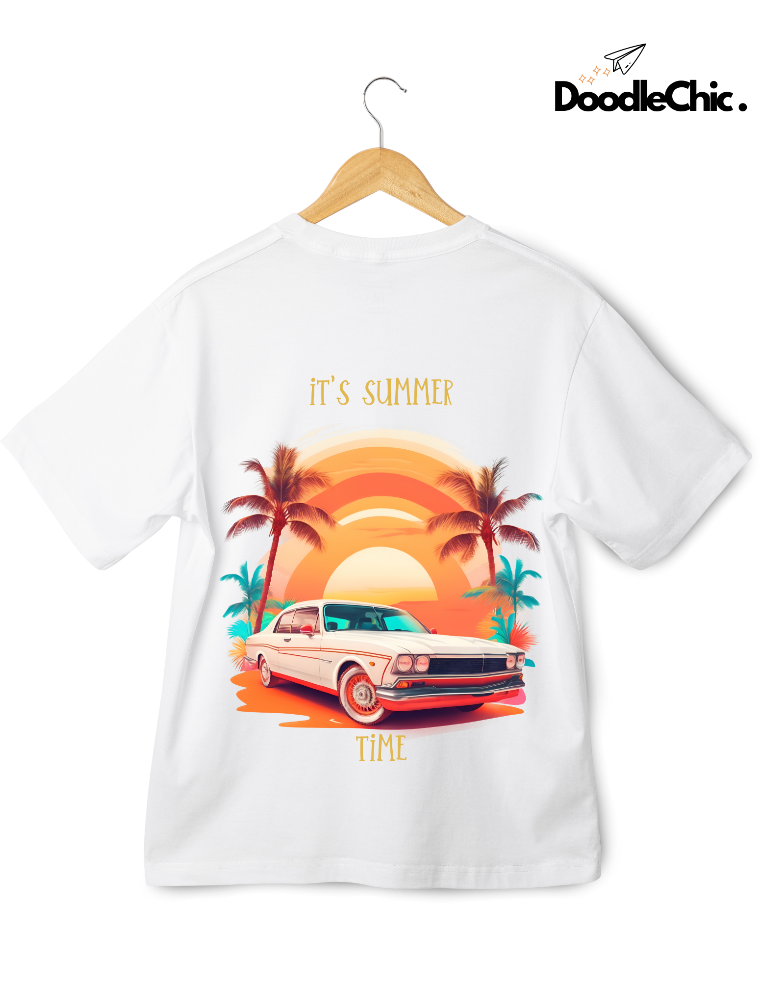 Summer Time Kids Organic Cotton T-shirt White from DoodleChic