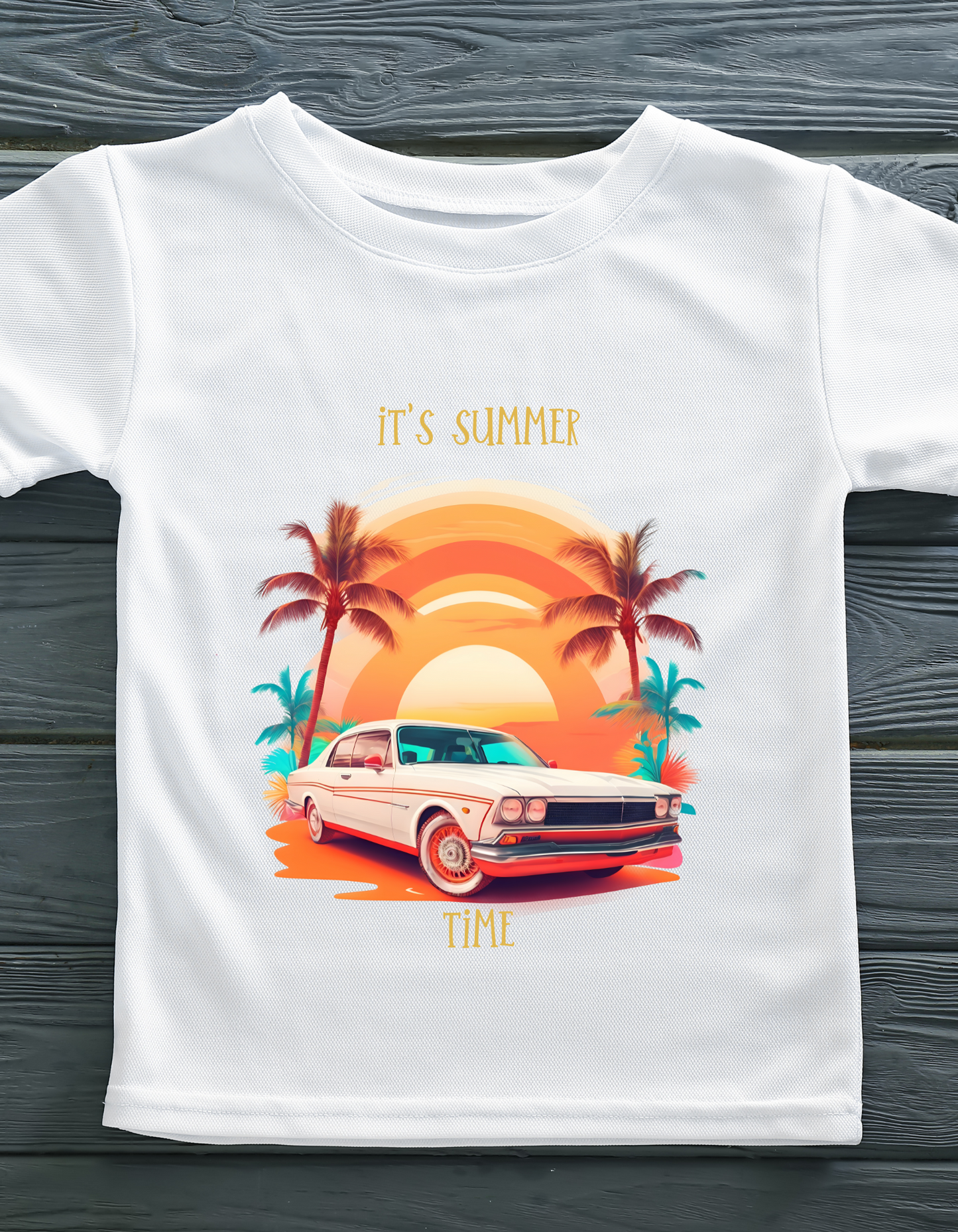 Summer Time Kids Organic Cotton T-shirt White from DoodleChic