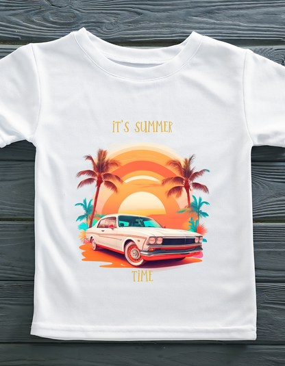 Summer Time Kids Organic Cotton T-shirt White from DoodleChic