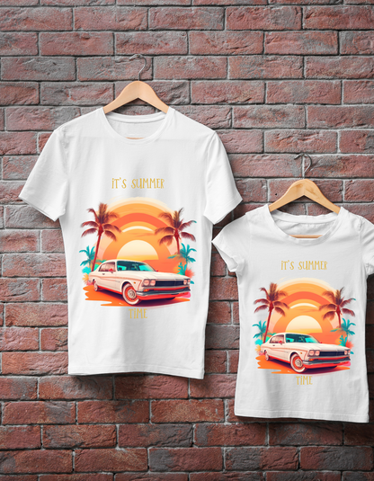 Summer Time Kids Organic Cotton T-shirt White from DoodleChic