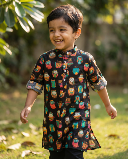 अBIR Udaan Owls Kurta for Boys